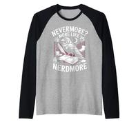 Corvo Lettore ironia Dark Academia Maglia con Maniche Raglan