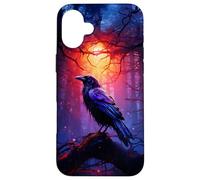 Corvo mistico nella foresta incantata Custodia per iPhone 16 Plus