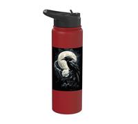 Corvo Rosa Luna Uomo Gotico Cupo Donna Corvo nero Stainless Steel Insulated Water Bottle