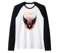 Corvo Scuro Corvo Umorismo Creepy Flame Gothic Maglia con Maniche Raglan
