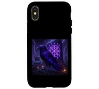 Corvo vichingo Hugin & Munin Viking Runen Albero della Vita Custodia per iPhone X/XS