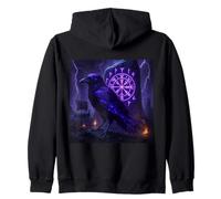 Corvo Vichingo Hugin & Munin Viking Runen Albero della Vita Felpa con Cappuccio