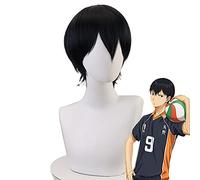 Cos Regalo Anime Haikyuu Parrucca Tobio Kageyama Capelli Corti Neri Parrucca Cosplay Gioco di Ruolo Halloween Capelli Sintetici 30 cm