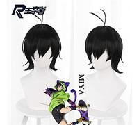Cos Regalo Cos Regalo 30 cm Anime SK8 the Infinity Miya MIYA Parrucca Parrucche Cosplay Giocare Capelli Neri Capelli Halloween 1:1 Cap parrucche
