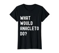 Cosa Avrebbe Fatto Anacleto? Maglietta con Stampa Grafica Economica