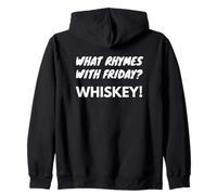 Cosa Fa rima con Friday Whiskey Fun Weekend Appassionato Felpa con Cappuccio