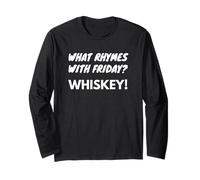 Cosa Fa rima con Friday Whiskey Fun Weekend Appassionato Maglia a Manica