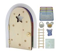 Cosa Kawaii ® Kit mouse Pérez MAGIC. PORTA CHE APRIRE E BRILLANTE AL BUIO!!!.. Porta e scala in legno da dipingere e personalizzare+sacchetto per l'uncinetto+Piatto+Que+stelle+6 certificati