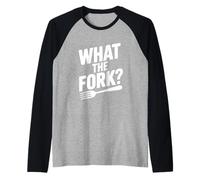 Cosa La Forchetta? Cucina Divertente Umorismo Cucina Maglia con Maniche Raglan