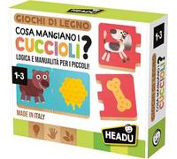 HEADU - Cosa Mangiano i Cuccioli - Logica e Manualità per i piccoli | Gioco Educativo Bambini 2 3 4 Anni - Giochi in Lengo, Attività Didattiche Divertenti, Idea Regalo Scuola Natale, Made in Italy