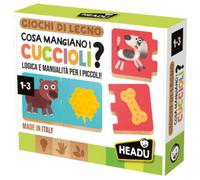 Cosa mangiano i cuccioli - gioco educativo per bambini - logica e manualità