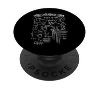 Cosa pensano davvero i gatti divertente gatto sarcastico scienza e fisica PopSockets PopGrip Adesivo