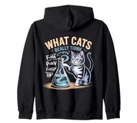 Cosa pensano Davvero i Gatti, Scienza Fisica Divertente per Gli Amanti dei Gatti Felpa con Cappuccio