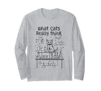 Cosa pensano Davvero i Gatti, Scienza Fisica Divertente per Gli Amanti dei Gatti Maglia a Manica