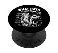 Cosa pensano davvero i gatti, scienza fisica divertente per gli amanti dei gatti PopSockets PopGrip Adesivo