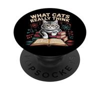 Cosa pensano davvero i gatti, scienza fisica divertente per gli amanti dei gatti PopSockets PopGrip Adesivo