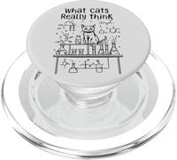 Cosa pensano davvero i gatti, scienza fisica divertente per gli amanti dei gatti PopSockets PopGrip per MagSafe