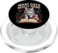Cosa pensano davvero i gatti, scienza fisica divertente per gli amanti dei gatti PopSockets PopGrip per MagSafe