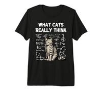 Cosa pensano Davvero i Gatti Smart Cat Science Nerd Humor Maglietta Premium