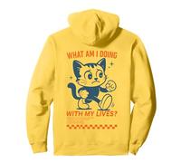 Cosa STO Facendo con Le Mie Vite Divertente Gatto Cartone Animato Felpa con Cappuccio