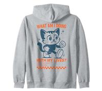 Cosa STO Facendo con Le Mie Vite Divertente Gatto Cartone Animato Felpa con Cappuccio