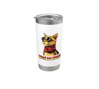 Cosa sto facendo con le mie vite (Funny Cat Graphic) Bicchiere termico in acciaio inox doppia parete