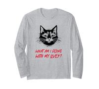 Cosa STO Facendo con Le Mie Vite? (Funny Cat Graphic) Maglia a Manica