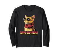 Cosa STO Facendo con Le Mie Vite (Funny Cat Graphic) Maglia a Manica