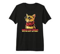 Cosa STO Facendo con Le Mie Vite (Funny Cat Graphic) Maglietta Premium