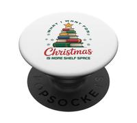 Cosa voglio per Natale Shelf Space Book Lover Bibliophile PopSockets PopGrip Adesivo