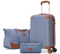 Cosbarn Set di valigie da viaggio, 3 pezzi, 50,8 cm, 55,8 x 35,6 x 22,9 cm, approvate dalla compagnia aerea, con ruote e serratura TSA, in ABS, leggera, rigida, con borsa da viaggio, per uomini e