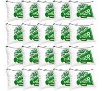 Cosblank 20 pz Cheer Makeup Bag Cheer Teams Regali di Tela Caso di Trucco Cheerleader Teams Regali Sacchetto con Cerniera per Cheerleading Compagni di squadra Forniture per feste, Verde