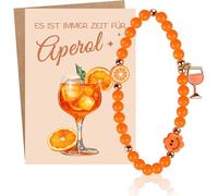 Cosblisvia Aperol Set regalo per donne, Aperol Spritz confezione con braccialetto, carta e busta, decorazioni Aperol per amiche, colleghi, amanti di Aperol per compleanno, festa (Arancione)