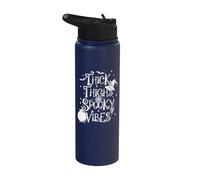 Cosce spesse Vibes Spooky Vibes Halloween Party Palestra Allenamento Strega Stainless Steel Insulated Water Bottle