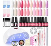 COSCELIA 12 Colori Smalti Semipermanenti Kit con 36W Lampada UV/LED, Kit per Nail Art