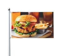 Coscia Di Pollo Hamburger Bevanda All'aperto Quattro Stagioni Bandiera Bifacciale Vacanza Bandiera Con Asola Sfondo Decorativo Forniture Per