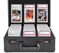 CosCosX GMA - Scatola portaoggetti per carte da calcio, con serratura codificata, impermeabile, facile da trasportare (3 slot senza carta)