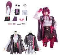 CosDogs Anime Honkai Star Rail Kafka Costume Cosplay con Parrucca Occhiali Accessori Uomo Donna Unisex Ragazze Bambini Vestito Halloween Carnevale Natale Festa Gioco di Ruolo Completo