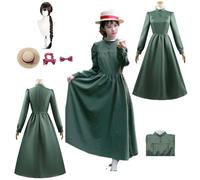 CosDogs Anime Il Castello Errante di Howl Sophie Cosplay Costume con Parrucca Cappello Vestito Verde Ragazze Donne Adulti Bambini Vestito Halloween Carnevale Gioco Ruolo Festa Natale Kimono