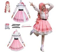 CosDogs Anime Infinity Nikki Costume Cosplay con Parrucca Rosa Vestito Accessori Donna Uomo Bambino Vestito Halloween Carnevale Set Kimono Tuta