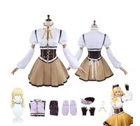 CosDogs Anime Puella Magi Madoka Magica Tomoe Mami Cosplay Costume con parrucca Gonna bianca arancione Accessori Donna Uomo Bambino Vestito Carnevale Halloween Kimono Suit