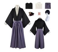 CosDogs Anime Toilet-bound Hanako-kun Yugi Tsukasa Cosplay Costume con parrucca Kimono nero e viola Accessori Donna Uomo Bambino Vestito Carnevale Halloween Tuta