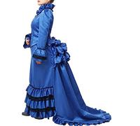 COSDREAMER Abito da donna medievale abito rinascimentale vittoriano edoardiano abito gotico (blu reale XL)