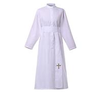 COSDREAMER Abito talare da sacerdote - Costume da ministro - Abito da clero (Bianco, XL)