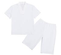 COSDREAMER Biancheria intima kimono giapponese da uomo 1 set (camicia da adajuban con colletto/pantaloni steteko) L