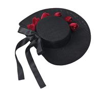 COSDREAMER Cappello da Sole con Fiori e Fiocchi di Paglia vittoriani per Ragazze e Donne (V)