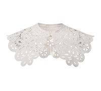 COSDREAMER Collo floreale in pizzo vintage colletto a volant elisabettiano bianco, regular, No