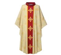 COSDREAMER Costume da chiesa paramenti sacerdote Clero Casula Cattolica Messa Costume (Giallo, M)