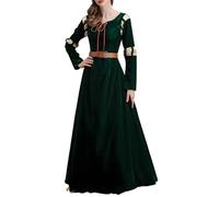 COSDREAMER Costume da donna rinascimentale medievale, per cosplay, Halloween, per il rinascimento (M, verde)