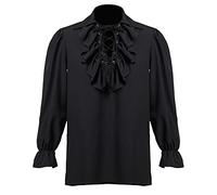 COSDREAMER Costume da poeti da Uomo Rinascimentale, Camicia Medievale Pirata Top Camicetta (M)